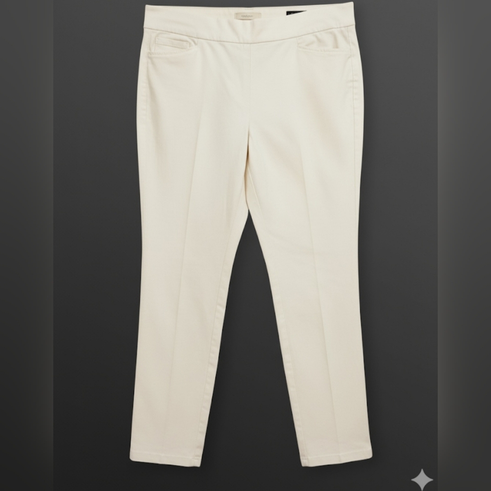 Chicos Bridgette Shaping Ankle Pants In Alibaster White Stretchy Slimming Sz 12